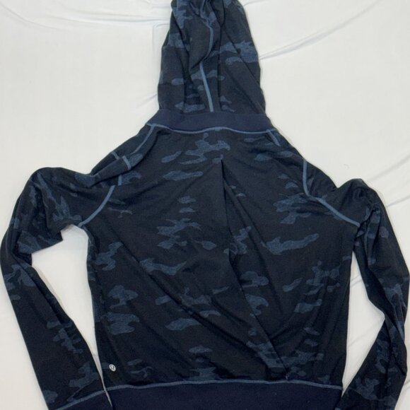 Lululemon Camo Full-Zip Hoodie – Navy/Black – Size 8 - Picture 2 of 2